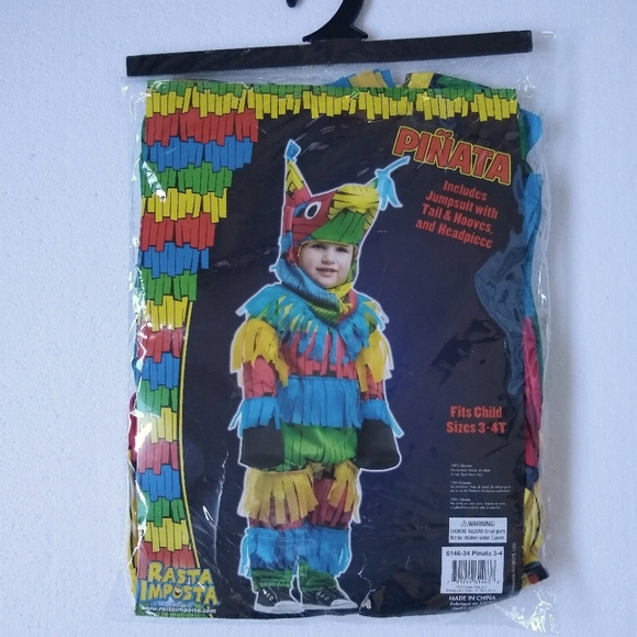 RASTA IMPOSTA Multicolor Horse Pinata Costume Toddler Sz 3T-4T NEW - Picture 7 of 8